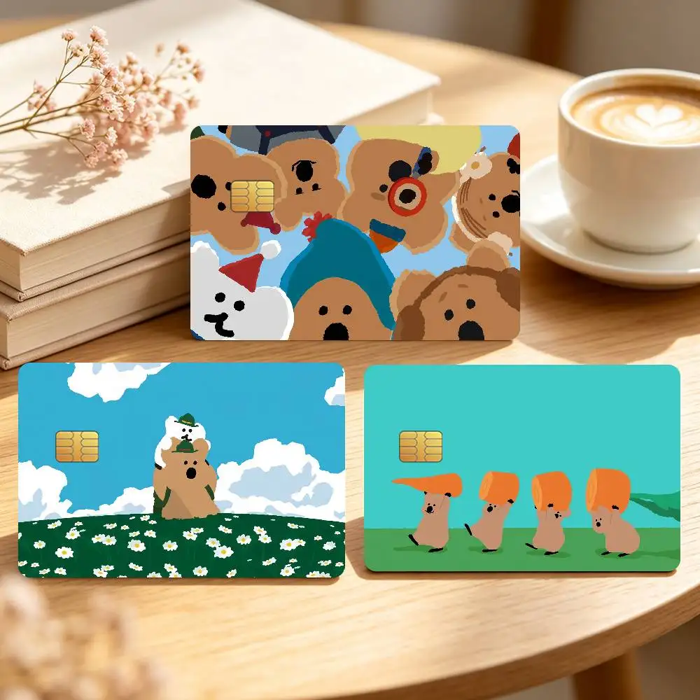 Cartoon D-Dinotaeng-S Cute Credit Card Skin Stickers For Bank Bus Metro Cards Waterproof Anti-Scratch Gift 4PCS