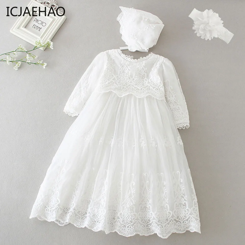 ICJAEHAO Baby Girls Dress Long Sleeve Kids First Birthday Ball Gown Infant Dresses for girl Princess Clothes Newborns Kids