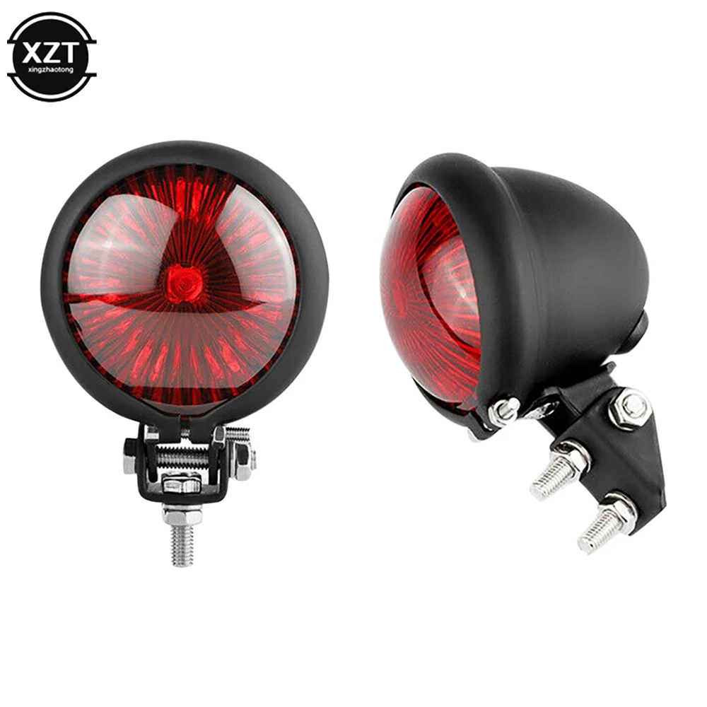 1PC Retro Modified Universal Motorcycle Stop Rear Light Scooter Visor Tail Lamp Indicator For Bobber Cafe Racer Harley Triumph