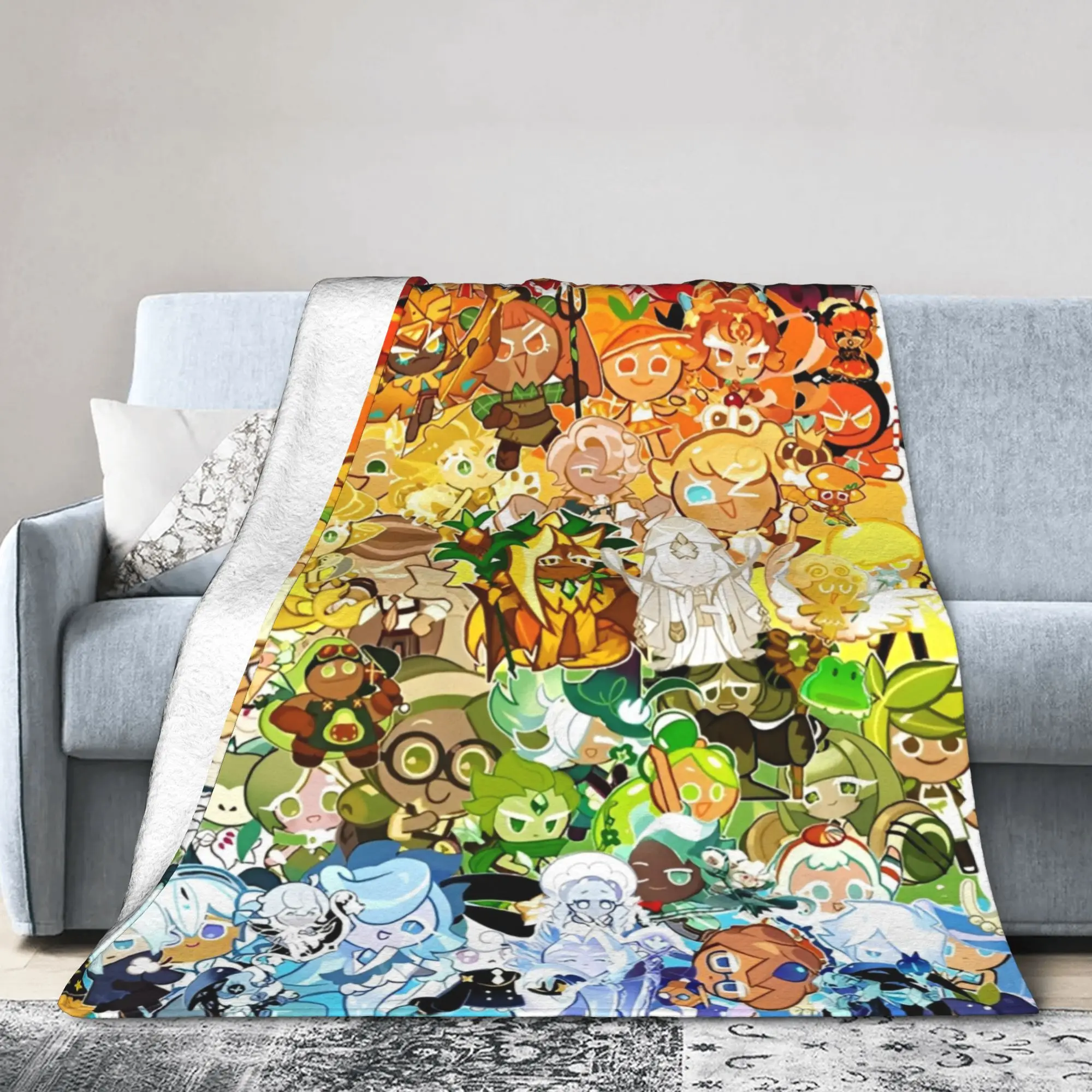 

Cookie Run Kingdom Runner Game Wool Blankets Gingerbrave Vintage Throw Blanket for Home 125*100cm Lightweight