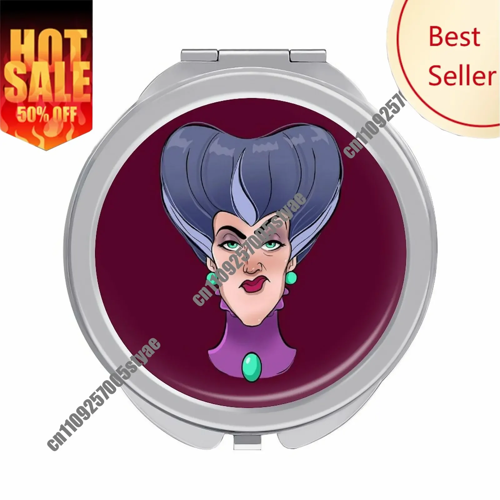 

Lady Tremaine Makeup Mirror Disney Cartoon Custom Mirror Design Your Photos Logo Text Portable Travel Holiday Parties Souvenir