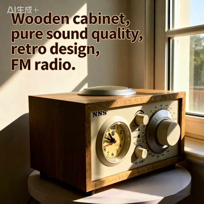 

Беспроводной динамик BlueTooth в стиле ретро FM/AM/SW, 3-полосный радиоприемник, деревянные коробки, домашние радиодинамики, USB-слот TF с тактовым тюнером NS-808BT