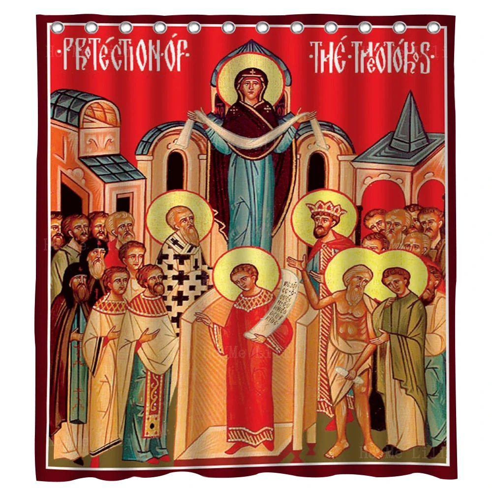 Women Of Apocalypse Protection Of Mother Of God The Assumption Of Maria Shower Curtain By Ho Me Lili Bathroom Decor