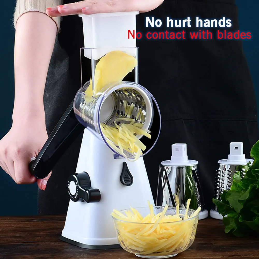 Portable Manual Vegetable Cutter Slicer Multifunctional Round Rotate Mandoline Slicer Potato Cheese Kitchen Gadgets