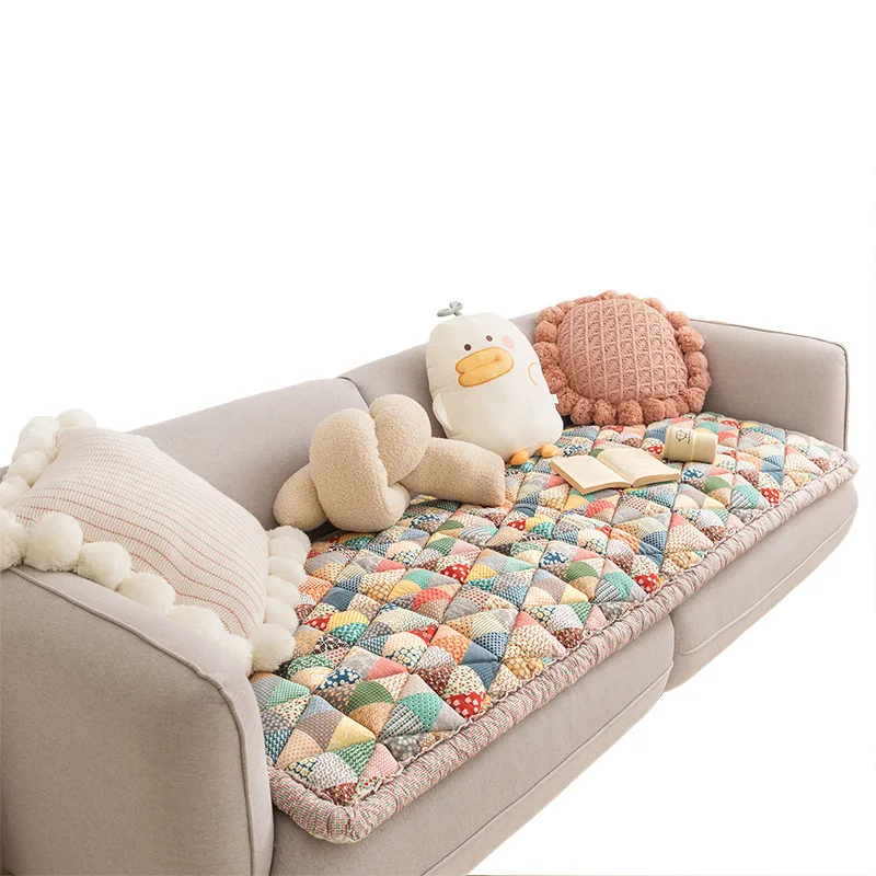 Garden Chic Cotton Protective Couch Cover Anti-cat Scratch Non-Slip Thickened Home Living Room Sofa Cover Sofa Cushion