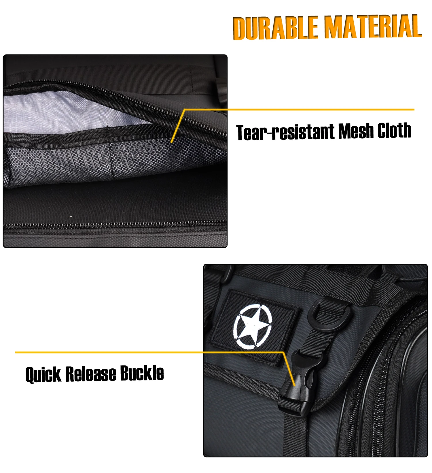 Large-capacity Motorcycle Middle/ Rear Storage Bag Saddlebags Travel Luggage Tail Bag fit for Adventures Sports Bike Softail