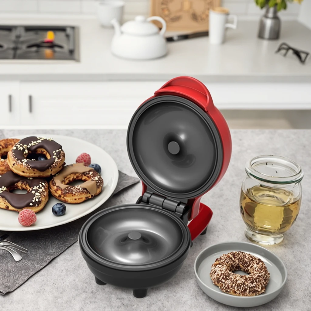 Home Automatic Mini Doughnut Waffle Maker Kids Breakfast Cake For Home Hotel Car