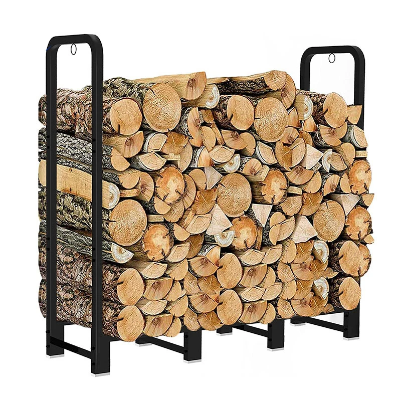 Custom Model Corten Steel Metal Large Firewood Log Rack Indoor Outdoor Wood Storage Shed Outd Fireplace Wooden Pile Stand