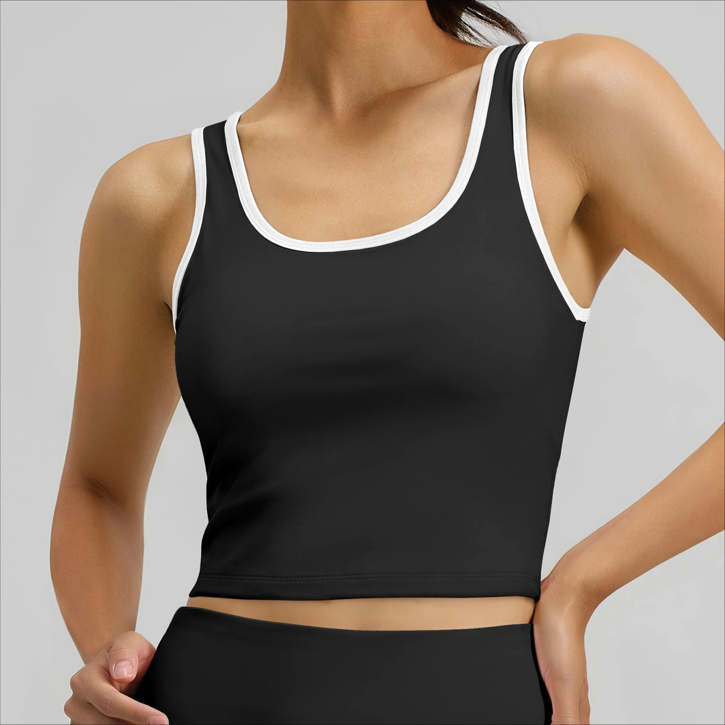 Nouveau débardeur de yoga pour femme - Soutien-gorge une pièce avec maintien antichoc, soutien-gorge sexy pour le fitness et la course, dos flatteur, color-block