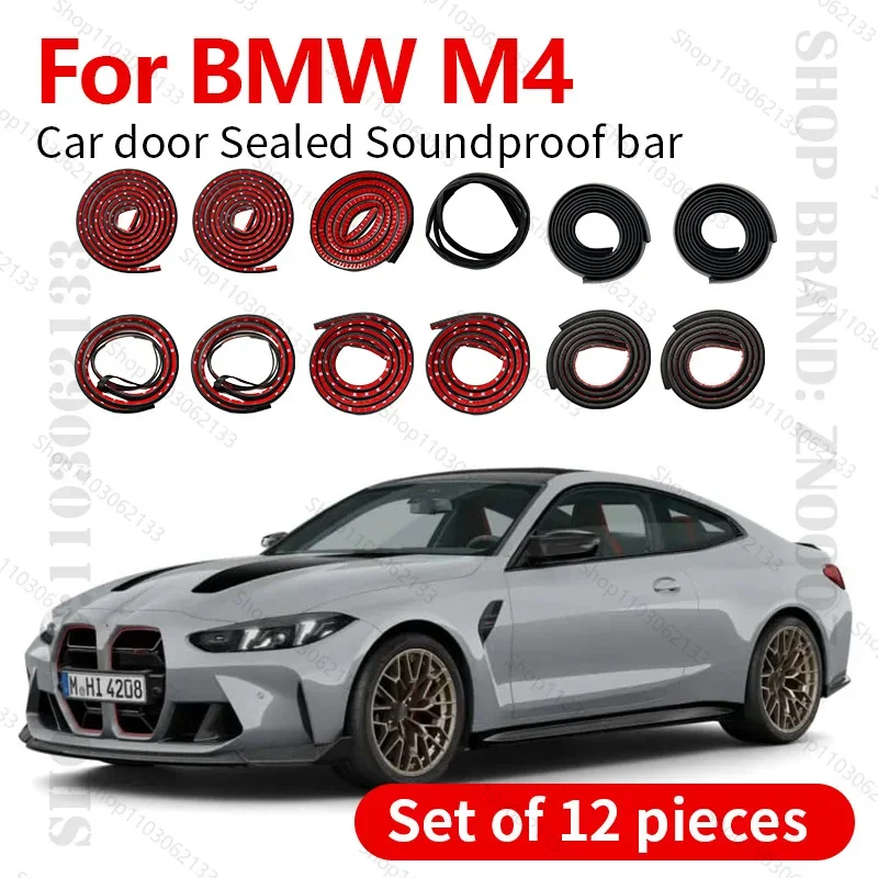 

For 1986-2025 BMW M4 Car Door Seal Strip Rubber Double Layer Sealing Protector Soundproof Strip Dustproof Seal Strip 12PCS Set