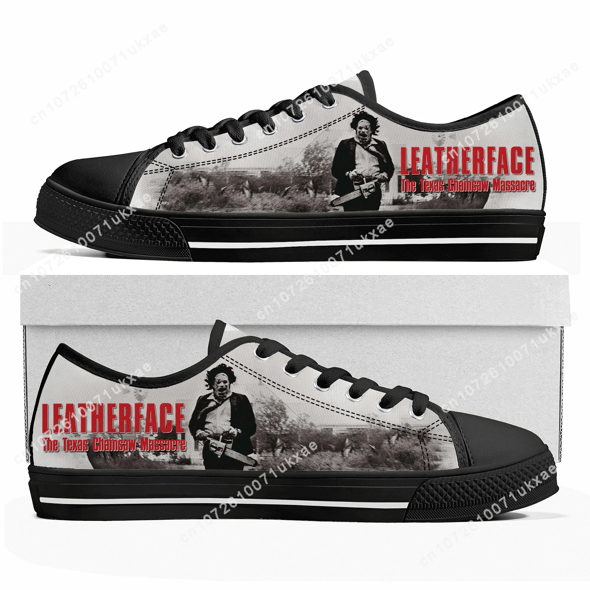 Texas Chainsaw Massacre Leatherface Low Top Sneakers Mens Womens Teenager Canvas Sneaker Casual Custom Made Shoes Customize Shoe