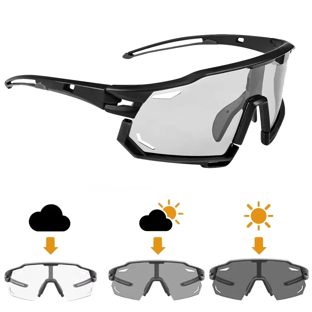Männer Radfahren Gläser Photochrome Sonnenbrille MTB Bike Straße Gläser Photochromatische Gläser Sport Fahren Angeln Lauf Brille