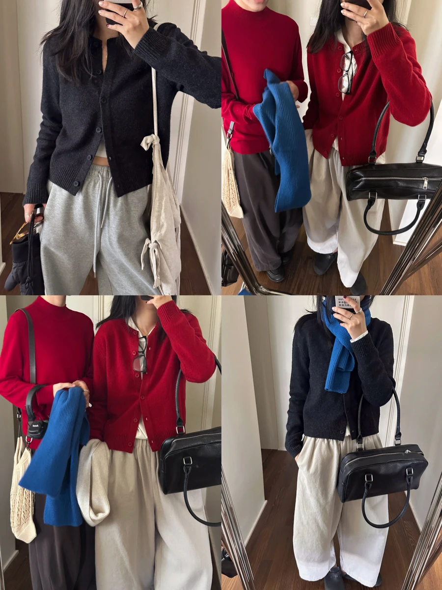 

Женский шерстяной вязаный длинный све круглый открытый кардиган Lazy Sle Faionable Versatile High-Quali Camere Sw...