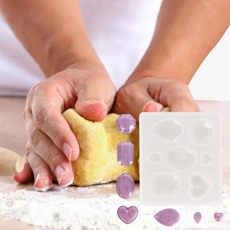 Molde silicona para manualidades, botón Molde resina Epoxy hecho a mano con agujero, colgante, llavero, suministros