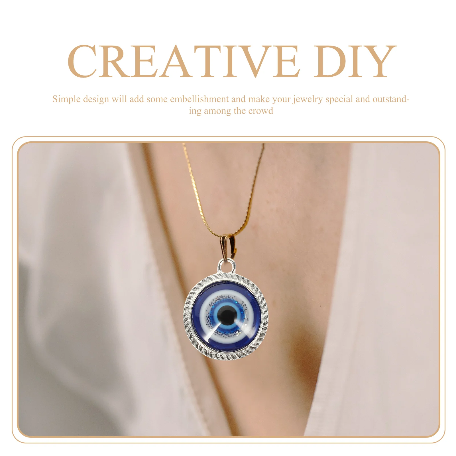 

20 Pcs Evil Eyes Charms Alloy Necklace Pendants Small Jewelry Making DIY Earring Accessories Handmade Gifts Craft Supplies