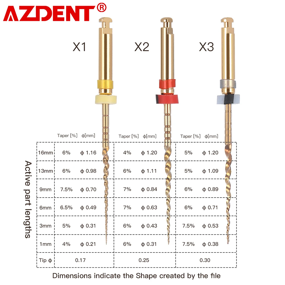 3Pcs/Box Dental Endo Root Canal Niti X1 X2 X3 File 25mm Engine Use Endodontic Treatment Shaping Cleaning Dentistry