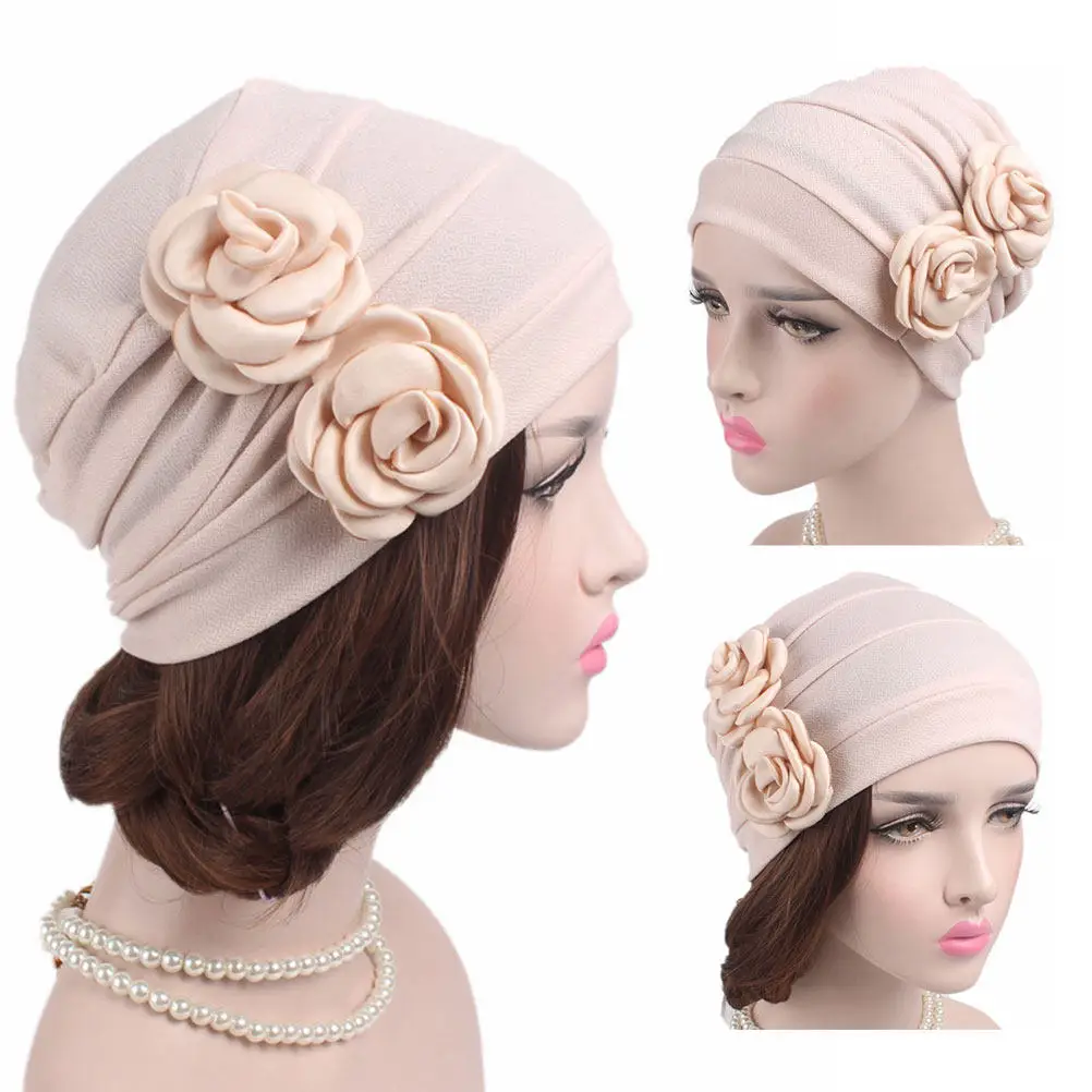 

Stylish Chemo Hat for Women Cotton Turban Headband Elegant Design Comfortable Warm Beige Random Color Chemo Hat