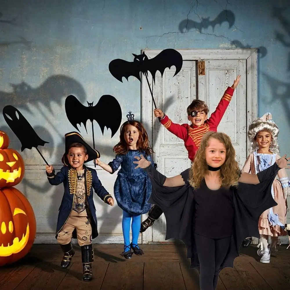 

Bat Wing Black Bat Wing Cape With Patch Vampire Shape Halloween Bat Cloak Halloween Cosplay Dress Up Accessories