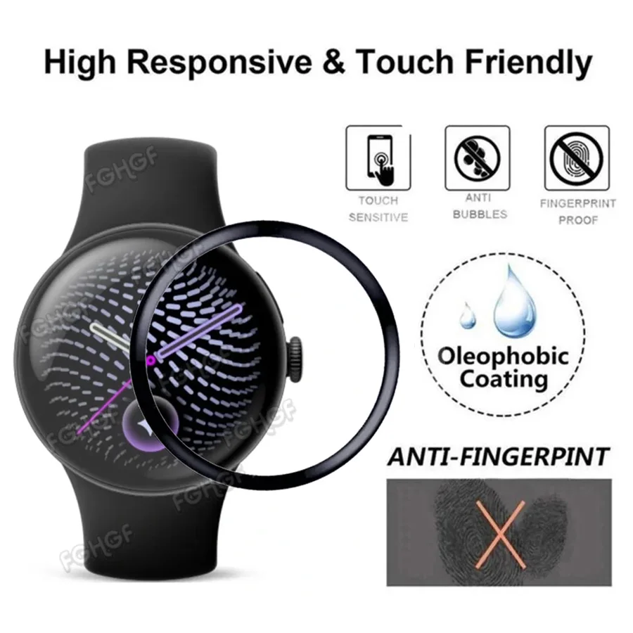 Screen Protector For Google Pixel Watch 5 4 41 45mm Antiscratch Full Coverage Protective Film For Google Pixel Watch 3 Not Glass
