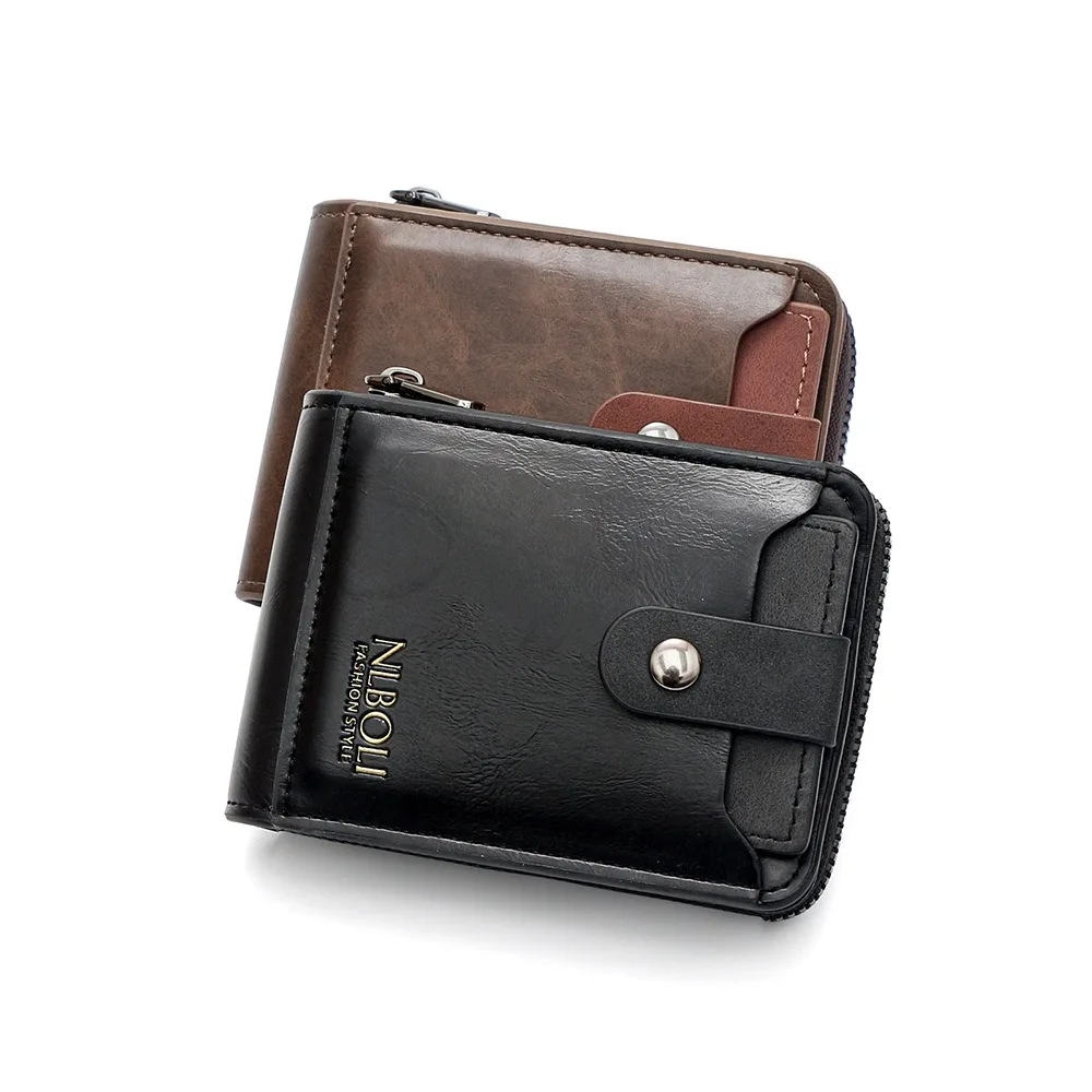 

Luxury Large Capacity Solid Color Card Bag Zipper Casual RFID Male Wallet Korean Style Card Pocket Business Card Bag Outdoor