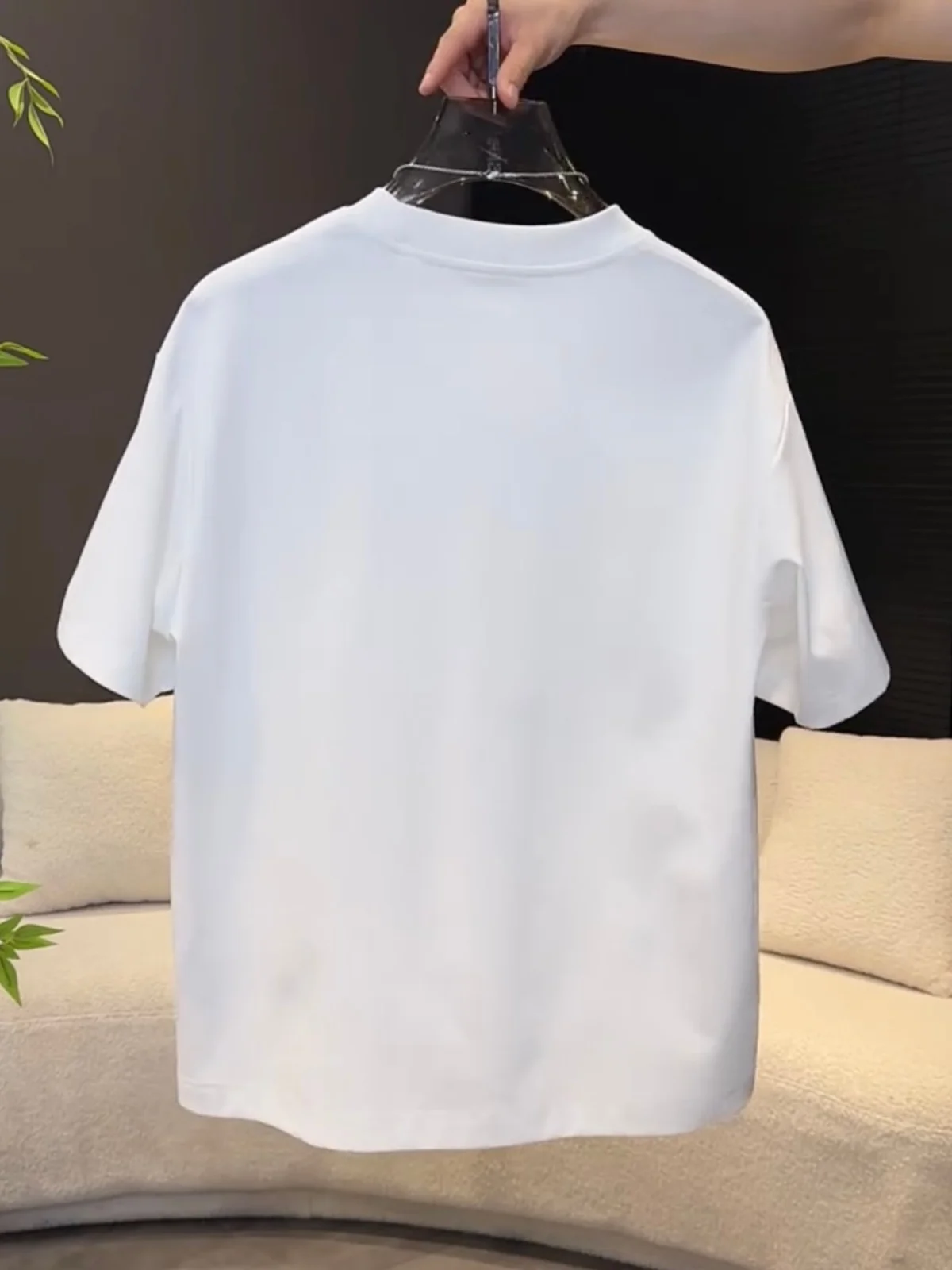 Summer Casual Embroidered Lucky Grass round Neck Short Sleeve Men's T-shirt Breathable Soft Comfortable Loose Fit Versatile