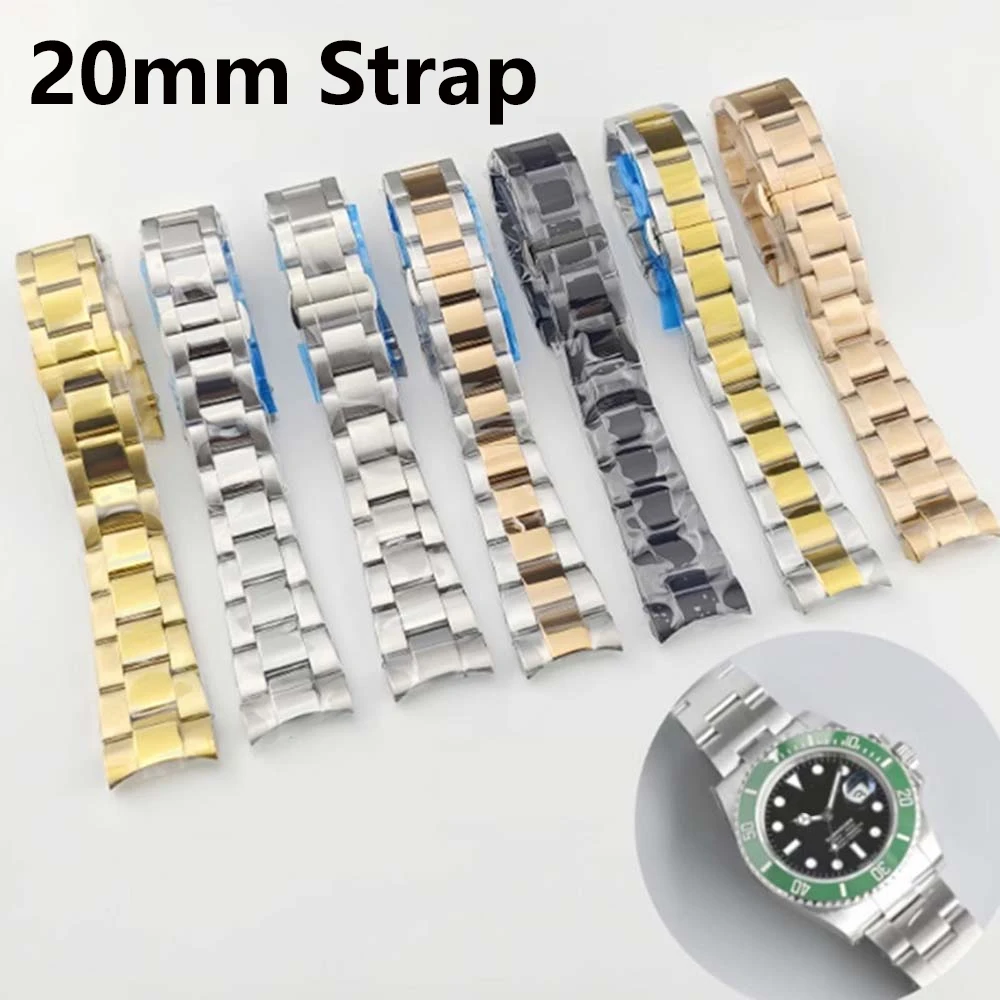 

Bracelet 20MM Steel Strap Replacement Watch Belt Band for SUB 40MM-41MM Watch Case Men Watch Butterfly Buckle Watchbands