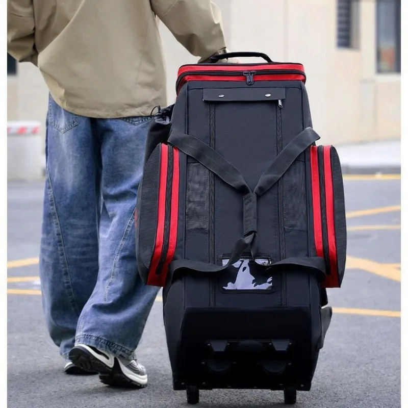 Large Capacity Trolley Luggage Waterproof Oxford Cloth Backpack Ice hockey Storage Sports Trolley Case on wheels Folding Luggage