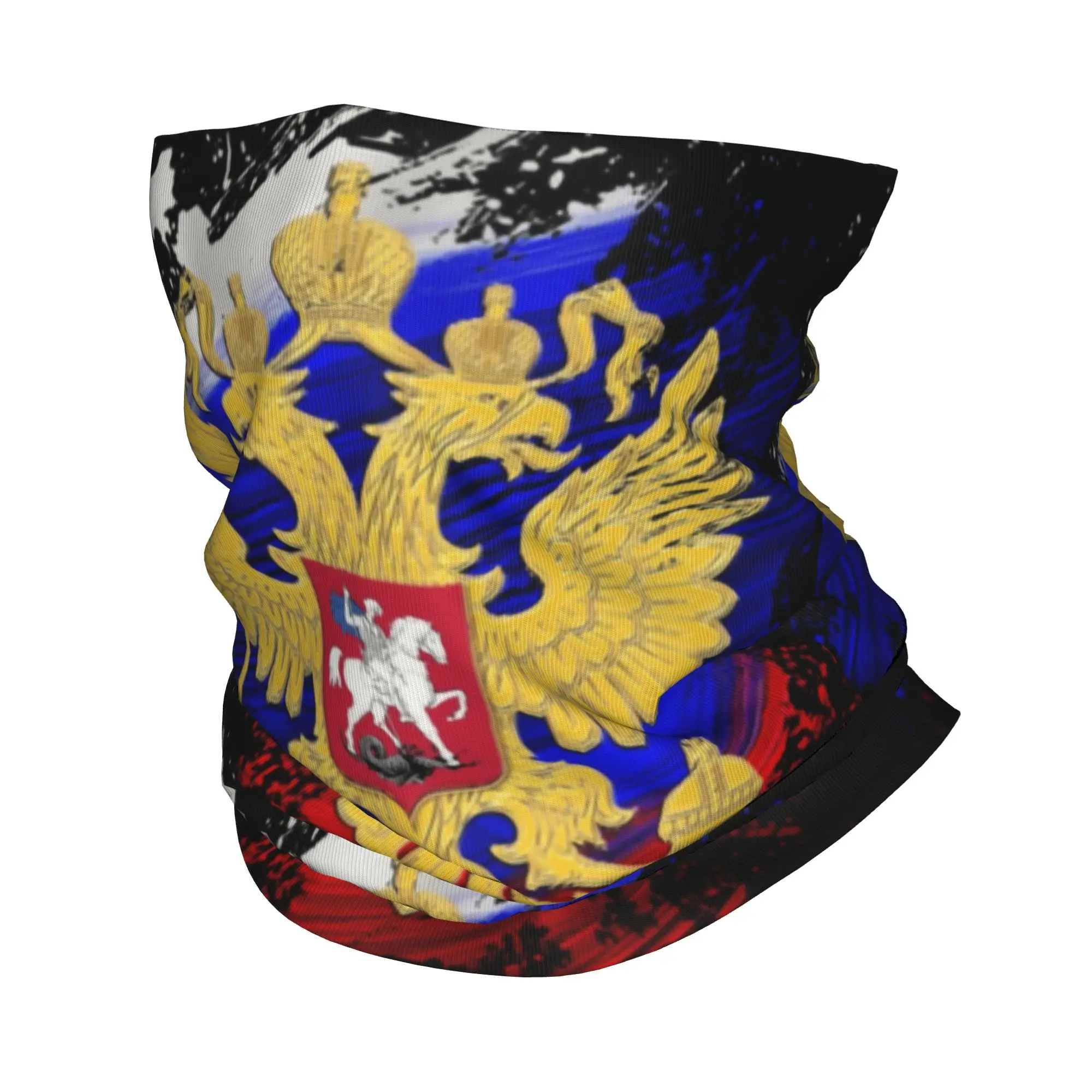 

Зимний ветрозащитный шарф-бандана с гербом России для женщин, ветрозащитный головной убор с флагом России для катания на лыжах