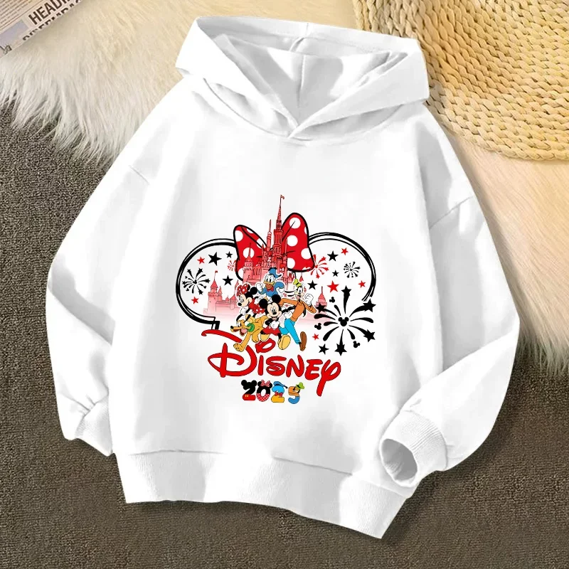 Fashion Disneyland Trip Vacation Clothes Caricature Hoodie Children Top Cartoons Disney Kawaii 2025 Girl Clothes Boy Disney Kids