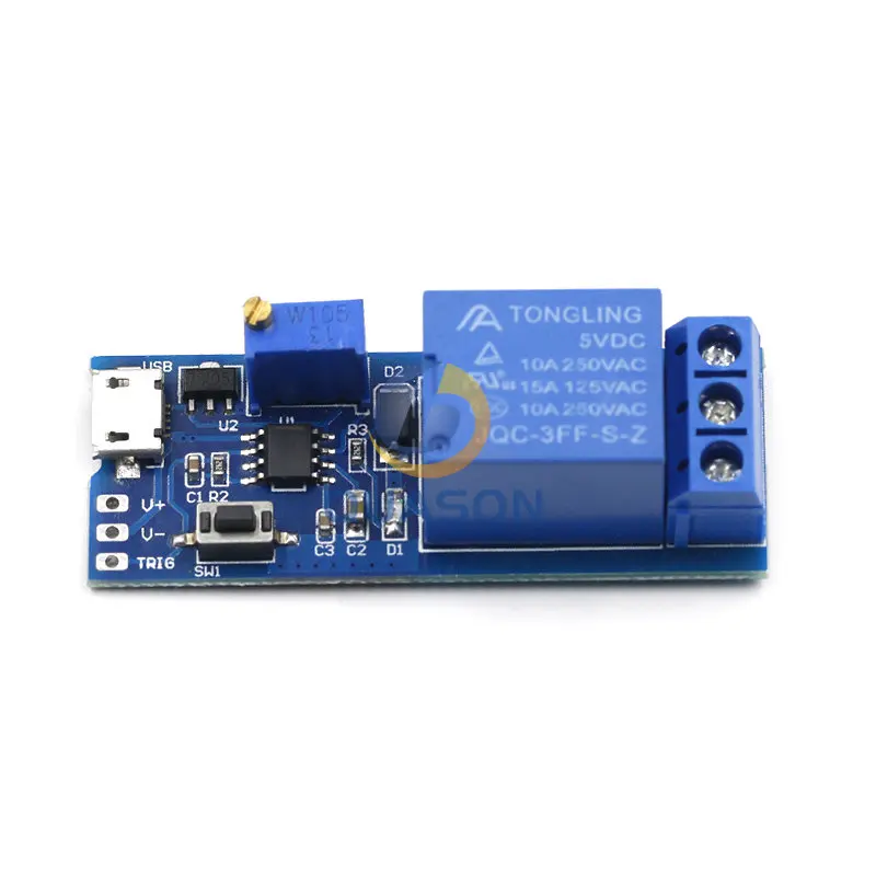 Smart Elektronica 5V-30V Micro Usb Power Verstelbare Vertraging Relais Timer Module Trigger Vertraging Schakelaar