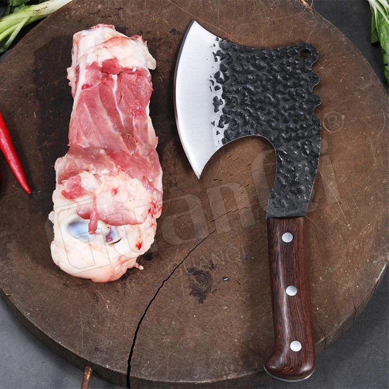 Bone Chopping Kitchen Knives High Hardness Stainless Steel Bone Cutting Knife Handmade Forged  Axe