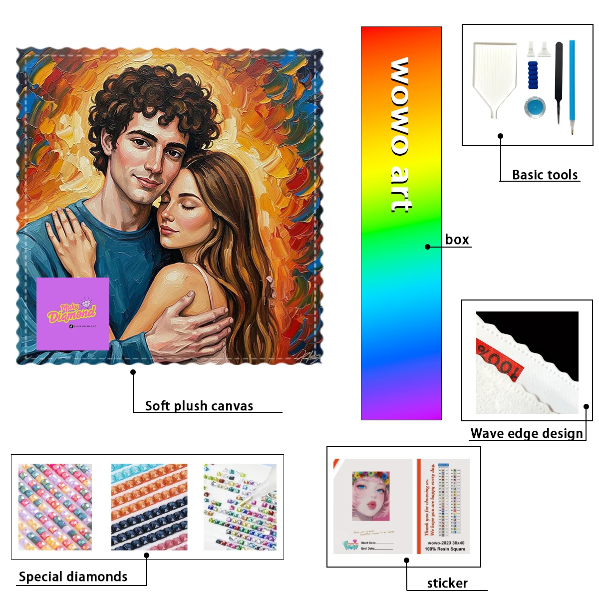 

【MUKY_ Diamond Art】Passionate couple Crystal AB Rhinestone FD Rhinestone Perfect Resin Diamond