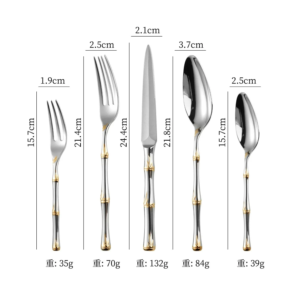 Prachtig bestek in westerse stijl, gemaakt van 304 roestvrij staal, bestaande uit een mes, vork en lepel, hoogwaardig westerse bestek voor gebruik in restaurants.