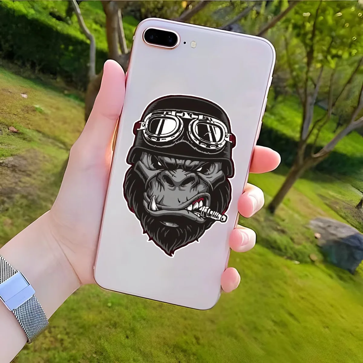 9pcs-8x5.5cm Gorilla Funny Cool Stickers Phone Guitar Laptop Luggage Cup Helmet Car Glass Window Waterproof Stickers J-457