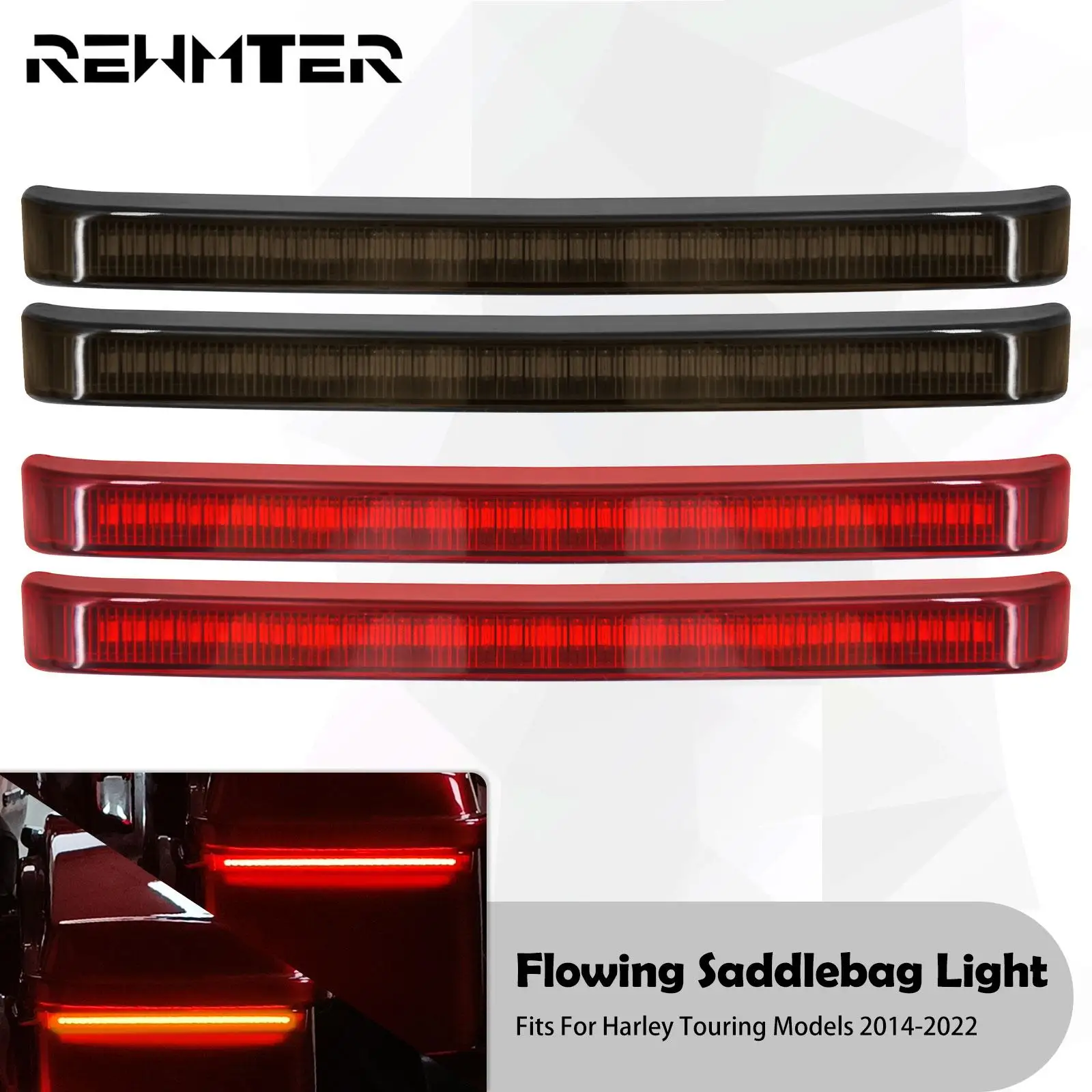 2xmotocykl LED sakwa hamulec kierunkowskaz akcent płynące światło dla Harley Touring CVO Electra przemieszczanie się po ulicy FLH 2014-2022