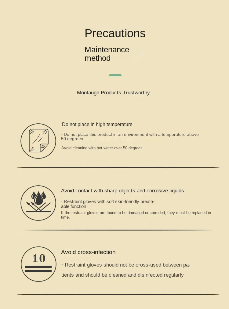 Four Seasons Restraint-Handschuh mit Reißverschlussöffnung, Sichtfenster, Belüftung, Bett, Kratzschutz, Anti-Extubation, Handgelenks-Schutzplatte – Detail 5