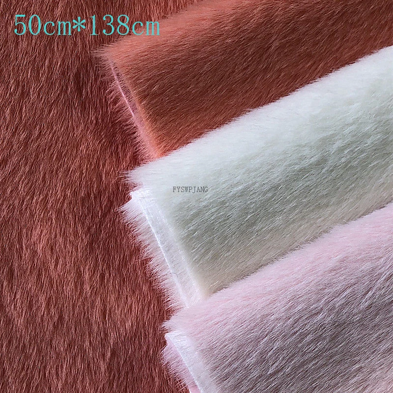 50x138cm High-End Imitation Gold Mink Plush Fabric Leather Teddy Bear Bag Hat Clothing DIY Warm Artificial Leather Imitation Fur