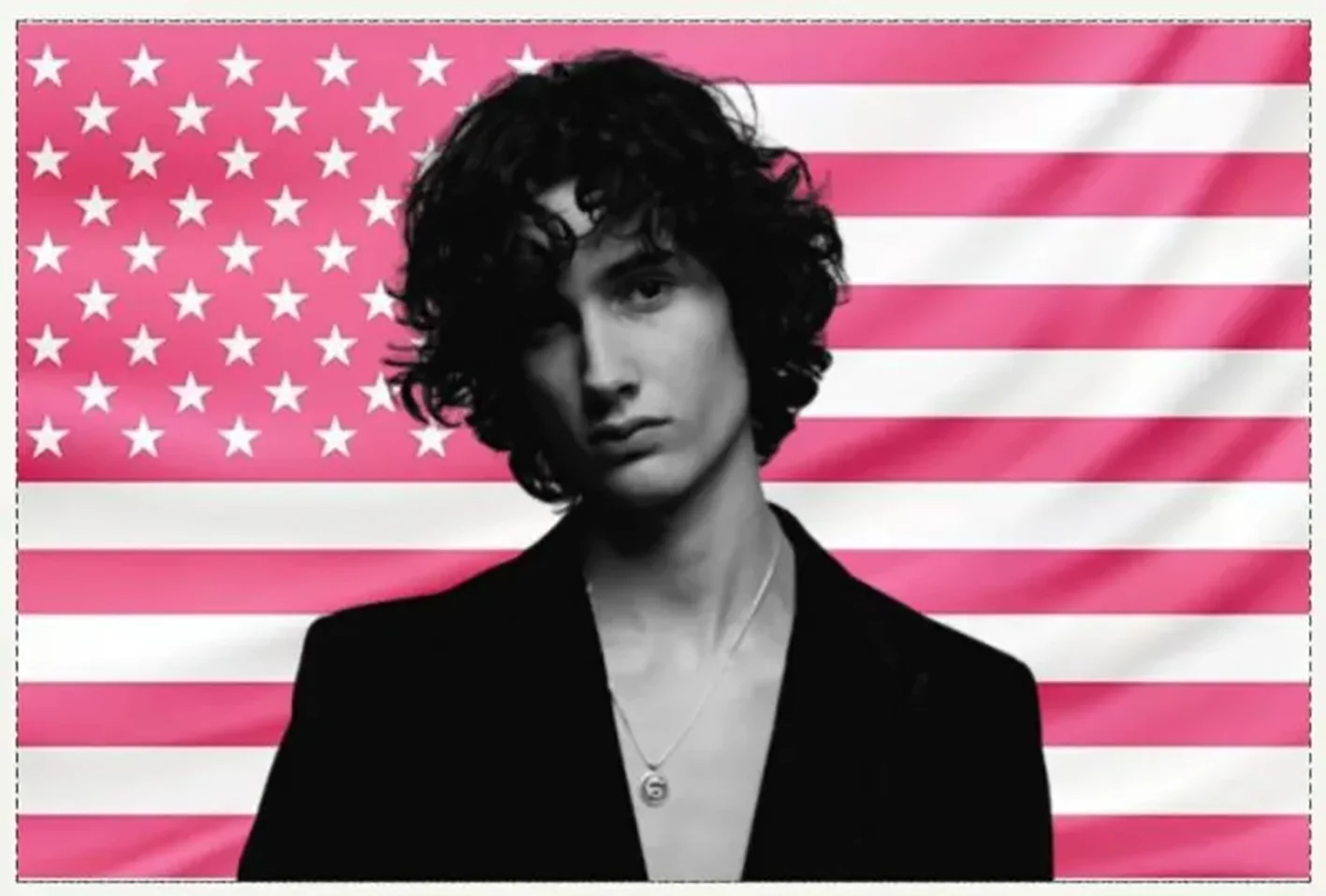 2025 Anime SOMBR Tapestry - Pink American Flag Design for Dorm Bedhead Background Decor