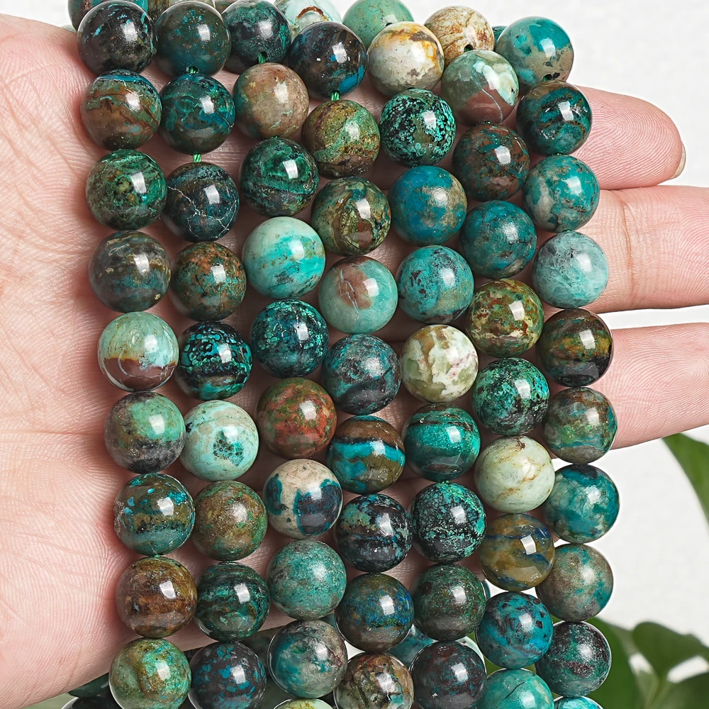 10MM Natural Chrysocolla Beads Strands Green Round Loose Beads For Jewelry Making Diy Bracelets 15.5'