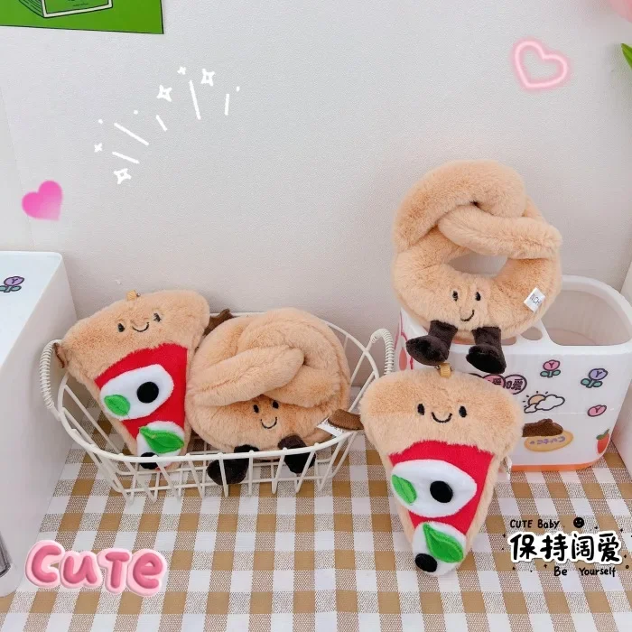 Kawaii Bread Plush Pendant Toy Creative Croissant Roll Bread Plush Doll Pendant Keychain Decoration Bedroom Sofa Backpack