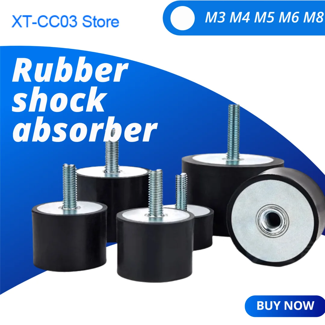 1/2/4/8Pcs M3 M4 M5 M6 M8 VD-Type Rubber Shock Absorber Isolation Mount Damper Diameter 8/15/20/25/30/40mm Rubber Height 8-40mm