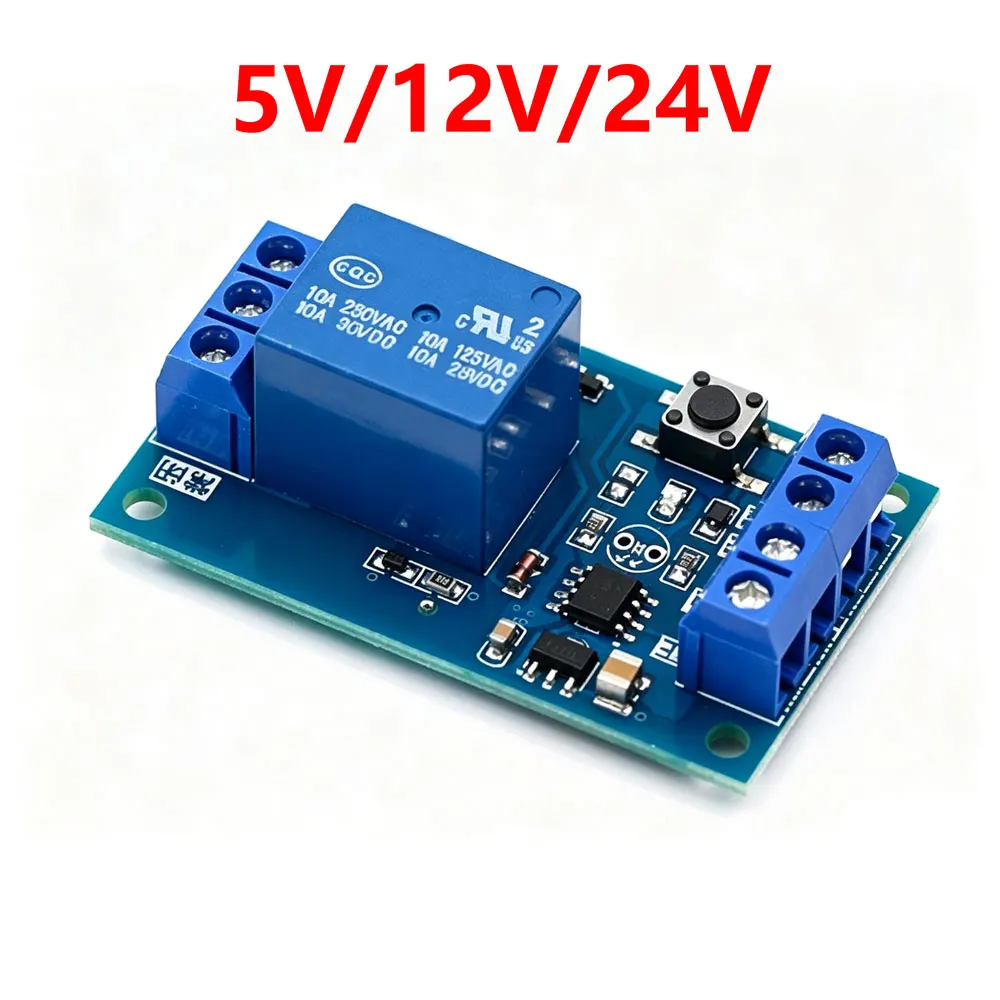 Bistable Relay Module 5V/12V Single Button Relay Module One Key Car Modification Start-Stop Self locking Car Modification Switch