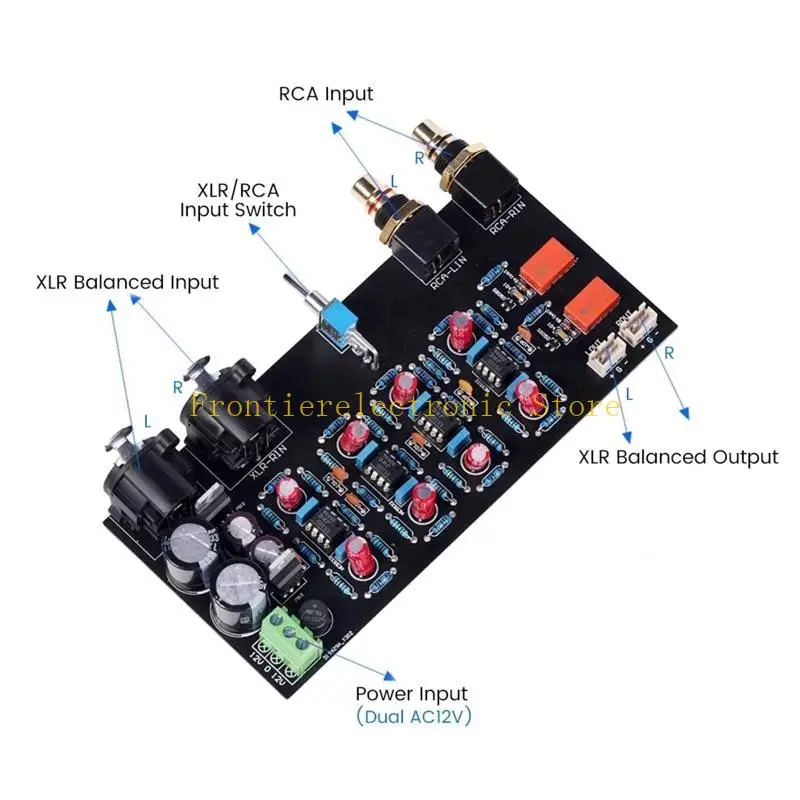 G8DB entrada desequilibrada balanceada para placa saída balanceada AMP placa pré-amplificador estéreo