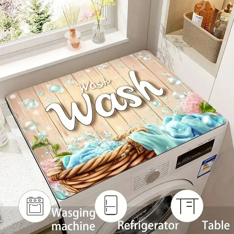 

Modern Fashion Washing Machine and Dryer Protective Mat Diatom Mud Mat Laundry Room Decoration Drain Pad Table Placemat