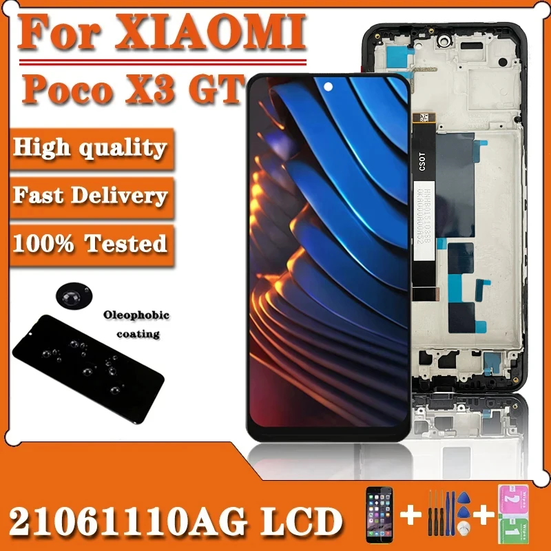 

6.6''Original Screen For Xiaomi POCO X3 GT LCD Display Touch Screen Panel With Frame Digitizer For Pocophone X3GT 21061110AG