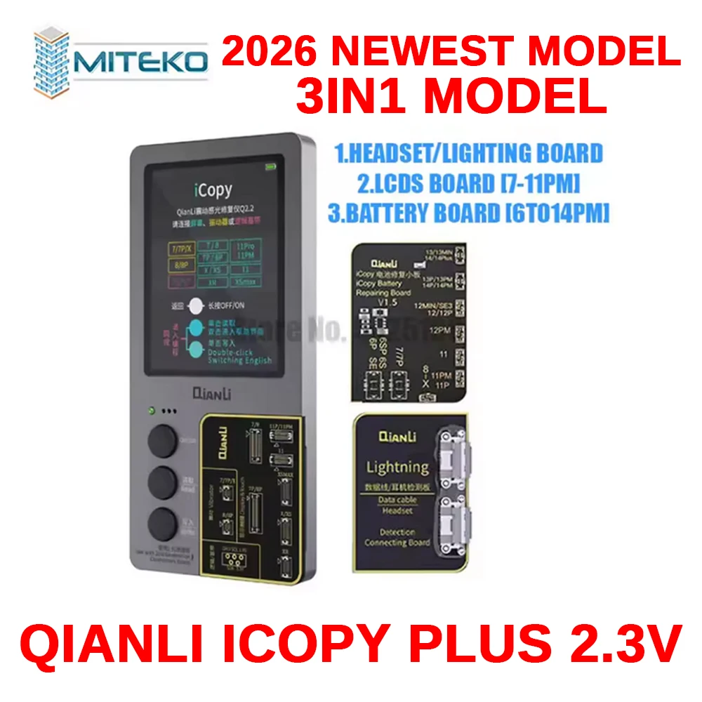 Qianli ICopy Plus 2.3v Programmer with Battery Testing Board, Vibrator Transfer, EEPROM Programmer, Support Models 6 to 14PM 202