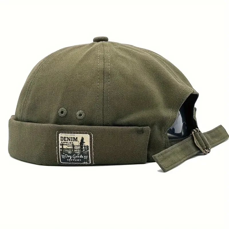 Dome Melon Cap Men Women Fashion Vintage Brimless Hat Hip Hop Landlord Hat Unisex Skullies Beanie Solid Color Docker Cap, image 3