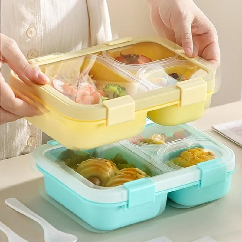 

Модный цветной ланч-бокс с сеткой, коробка для бенто, микроволновая печь, доступный офис для студентов работать, специальный ящик для хранения свежести