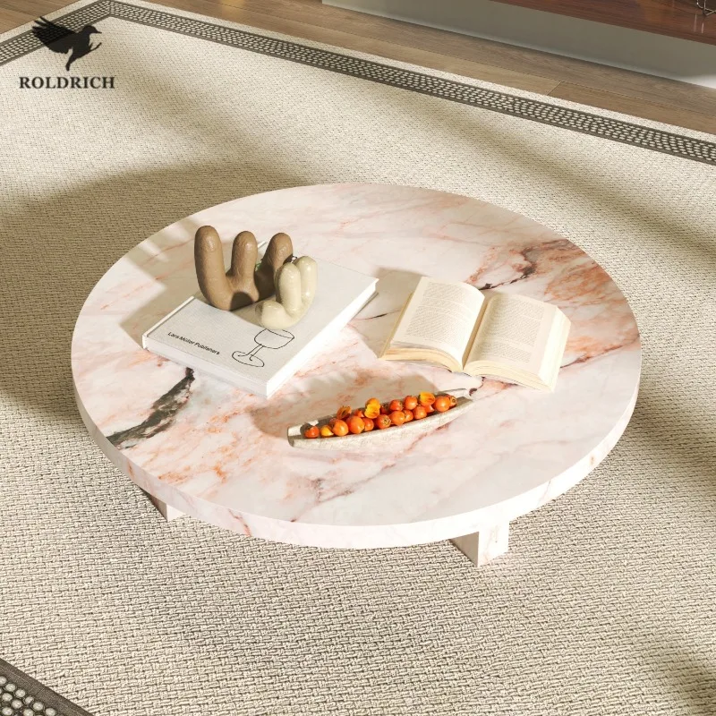 Round Modern Side Table Luxury Decoration Living Room Designer Moving Writing Coffee Table Dinner Couchtisch Trendy Furniture