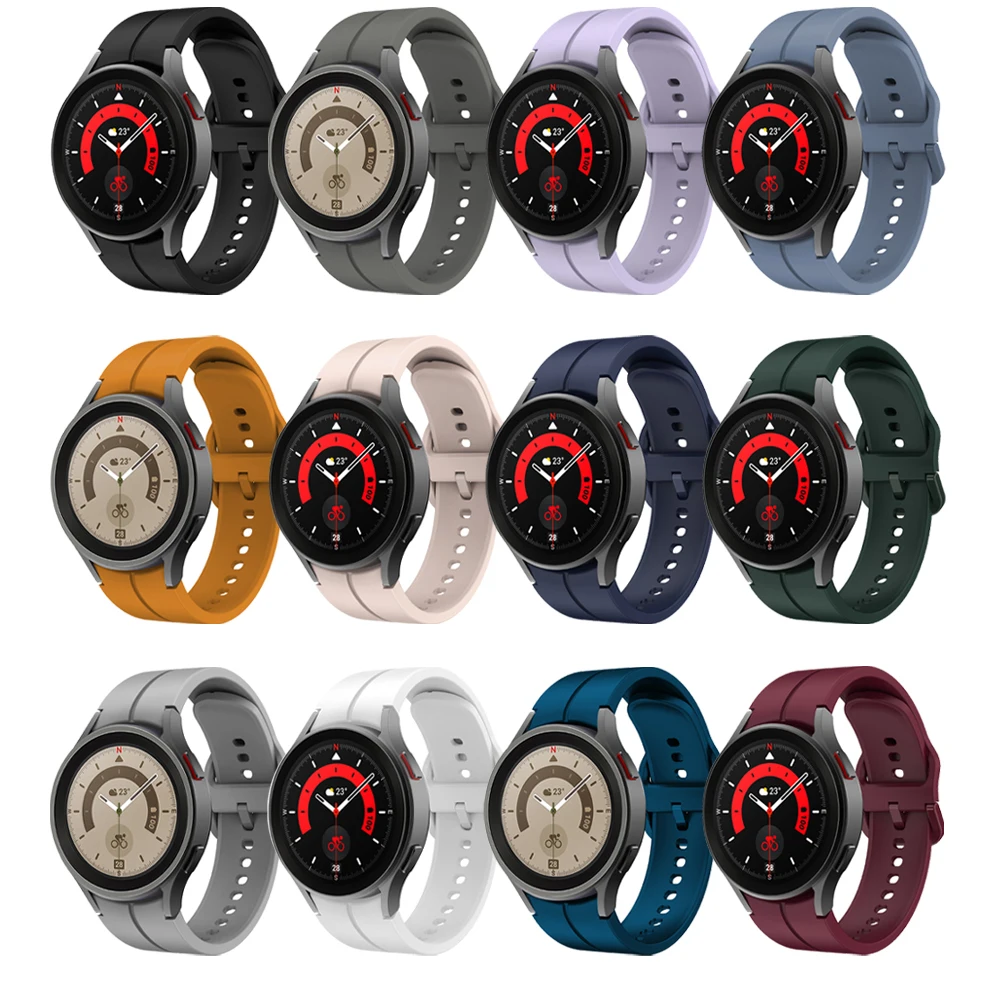 

Strap For Samsung Galaxy Watch 5 pro 45mm/5/4 44mm 40mm Silicone Sport Bracelet smartwatch Galaxy Watch 4 classic 46mm 42mm band